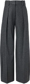 Charcoal pleated wide-leg trousers saved to the wardrobe