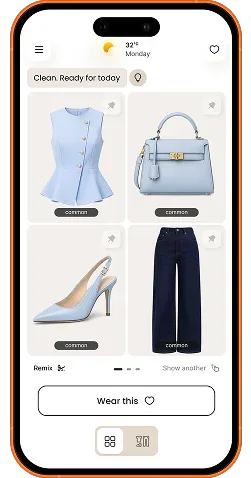 Macgie app showing today's outfit