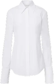 A crisp white cotton shirt, laid flat